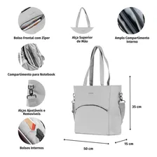 Bolsa Executiva Feminina Donna Cinza Foto mini  2