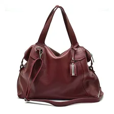 Bolsa Feminina Couro Legitimo+bolsinha Pequena Kit 2 Peças Cor Bordô Foto mini  2