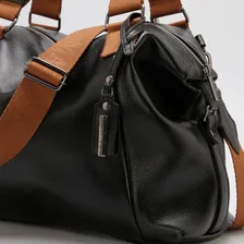 Bolsa Feminina Couro Legitimo Cor Preto/caramelo Foto mini 2
