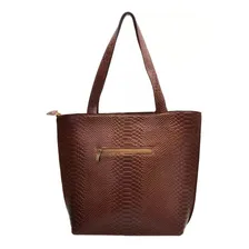Bolsa Feminina Couro Legitimo Kit Grande E Pequena Cor Caramelo Foto mini 3