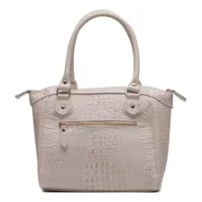 Bolsa Feminina Couro Legitimo Sifra Cor CROCĂO OFF WHITE Foto mini 3