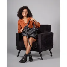 Bolsa Feminina Couro Legitimo+bolsinha Pequena Kit 2 Peças Cor Preto Foto mini 4