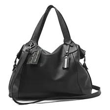 Bolsa Feminina Couro Legitimo+bolsinha Pequena Kit 2 Peças Cor Preto Foto mini 3