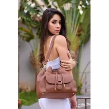 Bolsa Feminina Estilo Saco Em Couro Legitimo Sifra Cor Floter camel Foto mini 4
