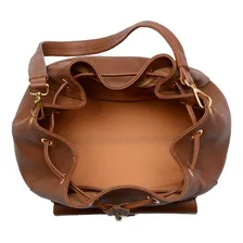 Bolsa Feminina Estilo Saco Em Couro Legitimo Sifra Cor Floter camel Foto mini 3