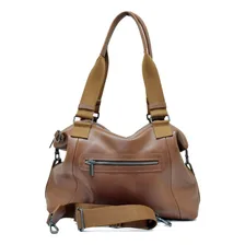 Bolsa Feminina Grande Couro Legitimo Cor Caramelo Foto mini 4