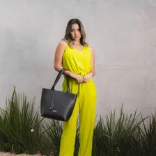 Bolsa Feminina Grande E Pequena Couro Legitimo Kit 2 Peças Cor Preto Foto mini 2
