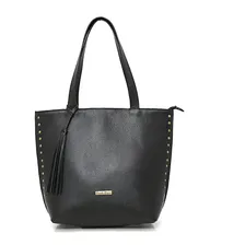 Bolsa Feminina Grande E Pequena Couro Legitimo Kit 2 Peças Cor Preto Foto mini 4