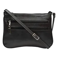Bolsa Feminina Pequena Transversal Couro Legítimo Cor Café Foto mini 4
