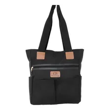 Bolsa Feminina Resistente Alça Ombro Grande Ziper Barata Cor Preto Foto mini 1