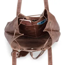 Bolsa Feminina Sacola Couro Legítimo Cor Marrom Foto mini 3