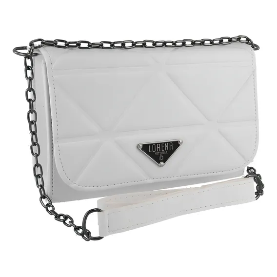 Bolsa Feminina Transversal Com Corrente Bolsa Balada Cor Branco Foto 1