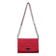 Bolsa Feminina Transversal Com Corrente Bolsa Balada Cor Vermelho Foto  mini 1