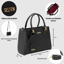 Bolsa Feminina Transversal E Bolsa pequena com Carteira feminina Preta kit completo Foto mini  3