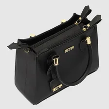 Bolsa Feminina Transversal E Bolsa pequena com Carteira feminina Preta kit completo Foto mini 4