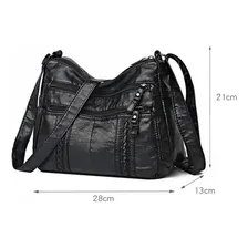 Bolsa Feminina Transversal Ombro Pu Macio Feminina Media Wicopet Bolsa Feminina Couro Foto mini 2