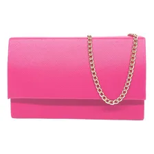 Bolsa Festa Balada Casual Clutch Alça Corrente Cor Rosa Pink Foto mini 3