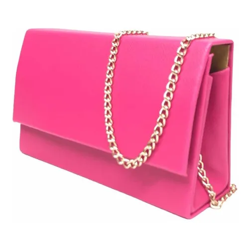 Bolsa Festa Balada Casual Clutch Alça Corrente Cor Rosa Pink Foto 1