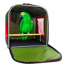 Bolsa Gaiola De Transporte Aves Papagaios Pássaros Maritacas Cor Verde Foto mini 1