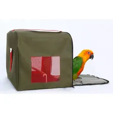 Bolsa Gaiola De Transporte Aves Papagaios Pássaros Maritacas Cor Verde Foto mini 2