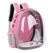 Bolsa Gato Cachorro Transparente Transporte Mochila Cor Rosa Foto mini 1