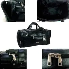 Bolsa Grande Mala Couro Sintético Impermeav C/ Alça Tiracolo Cor Preto Foto mini 4