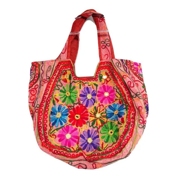 Bolsa Indiana Tradicional Bordada A Linha Foto 1