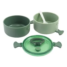 Bolsa Lancheira Térmica Marmita Porta Talher Garrafa Prático Cor Kit Térmica Exclusivo - Verde Foto mini 2