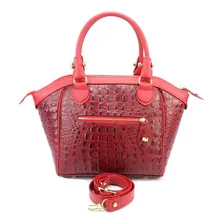 Bolsa Luxo Couro Legitimo Vermelho Croco 24 Horas Cor Vermelho Desenho Do Tecido Croco Foto mini 2