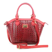 Bolsa Luxo Couro Legitimo Vermelho Croco 24 Horas Cor Vermelho Desenho Do Tecido Croco Foto mini 1
