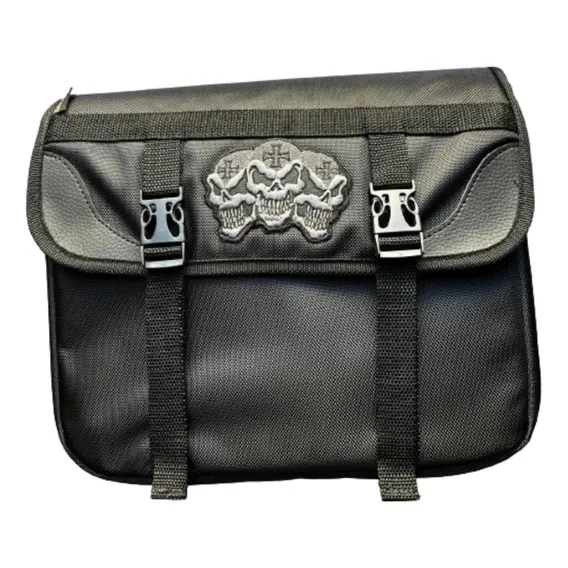 Bolsa Mala Traseira Sissy Bar Nylon 30 Lts Skull - Mirage Cor Preto Foto 1