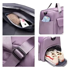 Bolsa Mala Viagem Academia Impermeável Transversal Cor Lilás Foto mini 4
