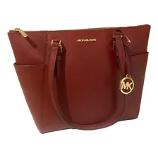 Bolsa Michael Kors MK Bolsa Mk Bord么 Crossbody Mujer de Couro Desenho Liso Cor Bord么 Foto mini 1