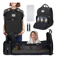 Bolsa Mochila Criança Que Vira Chiqueirinho Bolso Térmico Cor Preto Foto mini 1