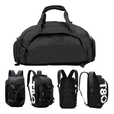 Bolsa Mochila Mala Viagem Academia Feminina Masculina Grande Cor Preto Foto  mini 1