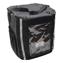 Bolsa Mochila Nylon Marmitex 24 Volume Isopor Motoqueiro Cor Preto Desenho do tecido Liso Foto  mini 1