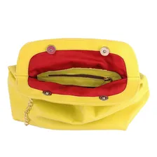 Bolsa Oliver Mour Couro Legitimo Com Alça De Corrente Cor Amarelo Foto mini 3