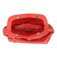 Bolsa Oliver Mour Couro Legitimo Com Alça De Corrente Cor Coral Foto mini  3