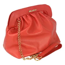 Bolsa Oliver Mour Couro Legitimo Com Alça De Corrente Cor Coral Foto  mini 1