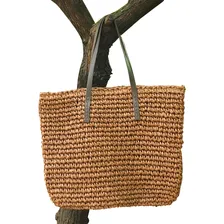 Bolsa Palha Quadrada Forrada Primavera Verão Alça Cor Bege E Foto mini  2