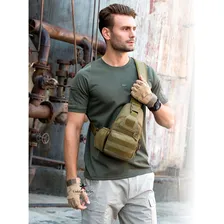Bolsa Peito Bolsa Ombro Tático Militar Mensageiro Usb Cor Preto Foto mini 4