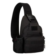 Bolsa Peito Bolsa Ombro Tático Militar Mensageiro Usb Cor Preto Foto  mini 1