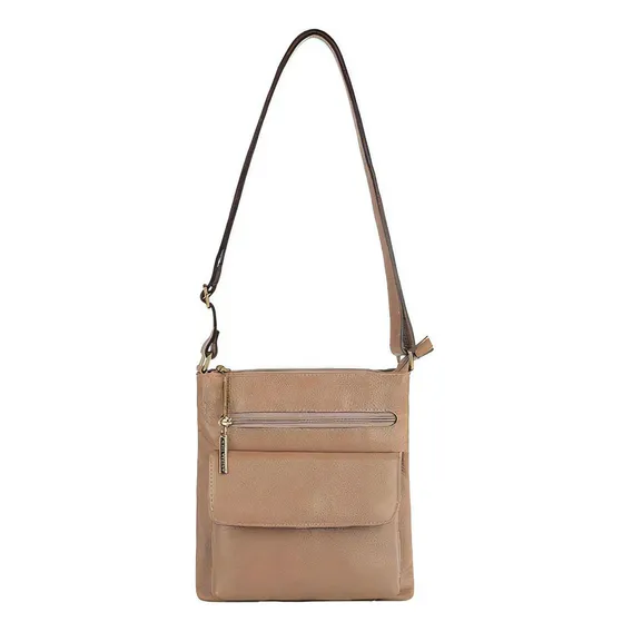 Bolsa Pequena Transversal De Couro Alana Cor Nude Foto 1