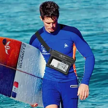 Bolsa Pochete Praia Viajem A Prova Dagua Impermeável Cor Preto Desenho Do Tecido Liso Foto mini 2