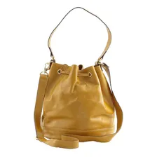 Bolsa Saco Em Couro Mostarda Foto mini  2