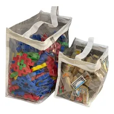 Bolsa, Saco Organizador De Brinquedos, Tamanho M 30x30x15 Cor Branco Foto mini 1