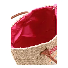 Bolsa Sacola Bordada Praia Piscina Trabalho Luxo Palha Foto mini 4