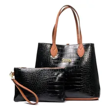 Bolsa Sacola De Ombro Feminina Com Necessaire Selten Cor Preto Foto  mini 1