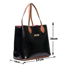 Bolsa Sacola De Ombro Feminina Com Necessaire Selten Cor Preto Foto mini  3