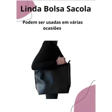 Bolsa Sacola Feminina Grande Kit Com 2 Alça de Ombro e Lado Foto mini 4
